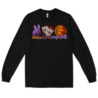 Black Peace love Basketball Long Sleeve Tee - HowdyJamesFarm