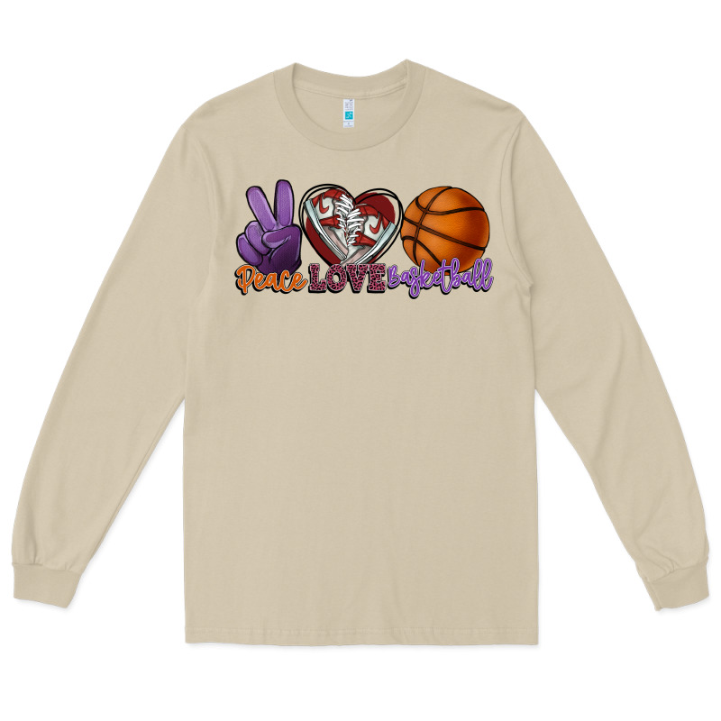 Peace Love Basketball Long Sleeve Tee by HowdyJamesFarm | Teevron