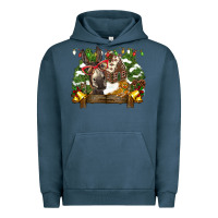 Pigment Midnight Navy christmas donkey candy house Urban Hoodie - BarkalooDesign