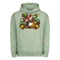 Pigment Oil Green christmas donkey candy house Urban Hoodie - BarkalooDesign