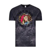 Cloud Black tease it to jesus and spray it like hell leopard western raglan baseba Vintage Tee - ArtChic