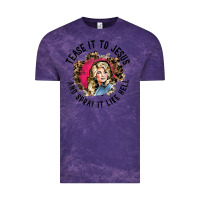 Cloud Purple tease it to jesus and spray it like hell leopard western raglan baseba Vintage Tee - ArtChic