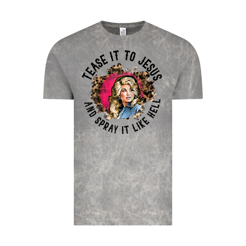 Tease It To Jesus And Spray It Like Hell Leopard Western Raglan Baseba Vintage Tee by ArtChic | Teevron