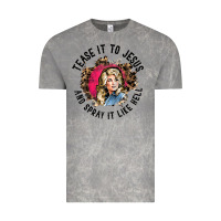 Cloud Rock tease it to jesus and spray it like hell leopard western raglan baseba Vintage Tee - ArtChic