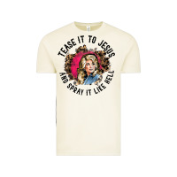 Vintage Arctic tease it to jesus and spray it like hell leopard western raglan baseba Vintage Tee - ArtChic