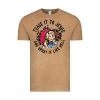 Vintage Camel tease it to jesus and spray it like hell leopard western raglan baseba Vintage Tee - ArtChic
