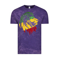 Cloud Purple Lion of Judah Reggae, Rasta, Ethiopia Jamaican Roots Vintage Tee - ArtChic