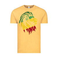 Vintage Mustard Lion of Judah Reggae, Rasta, Ethiopia Jamaican Roots Vintage Tee - ArtChic