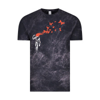 Cloud Black banksy headshot butterfly Vintage Tee - ArtChic