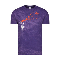 Cloud Purple banksy headshot butterfly Vintage Tee - ArtChic