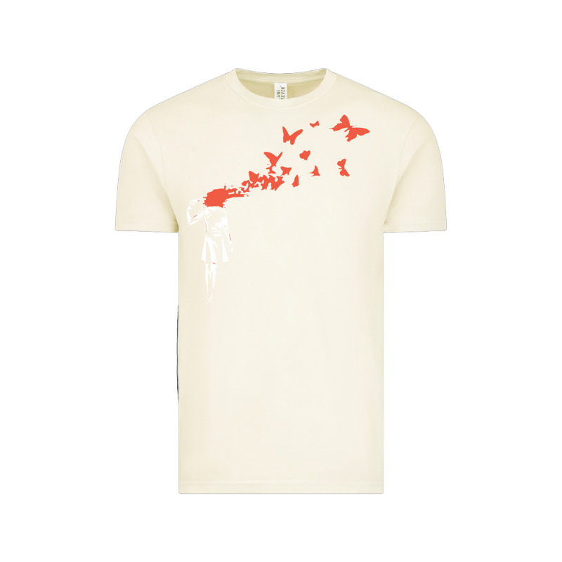 Banksy Headshot Butterfly Vintage Tee by ArtChic | Teevron