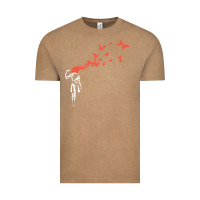 Vintage Coffee banksy headshot butterfly Vintage Tee - ArtChic