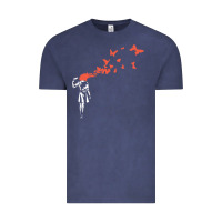 Vintage Denim banksy headshot butterfly Vintage Tee - ArtChic