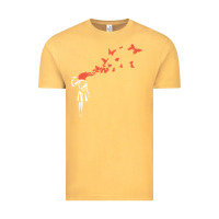 Vintage Mustard banksy headshot butterfly Vintage Tee - ArtChic