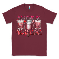 Burgundy you give me teachcardia Classic Tee - RacoonDesign