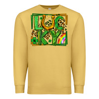 Antique Gold lucky horseshoe st patricks day leopard frame Premium Sweatshirt - LillyAllenDesigns