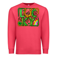 Cardinal lucky horseshoe st patricks day leopard frame Premium Sweatshirt - LillyAllenDesigns
