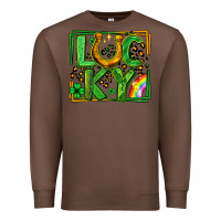 Chestnut lucky horseshoe st patricks day leopard frame Premium Sweatshirt - LillyAllenDesigns