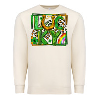 Sandshell lucky horseshoe st patricks day leopard frame Premium Sweatshirt - LillyAllenDesigns