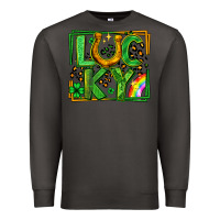 Smoke lucky horseshoe st patricks day leopard frame Premium Sweatshirt - LillyAllenDesigns