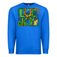 True Royal lucky horseshoe st patricks day leopard frame Premium Sweatshirt - LillyAllenDesigns