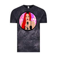 Cloud Black red hair girl singing Vintage Tee - ArtChic
