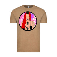 Vintage Coffee red hair girl singing Vintage Tee - ArtChic