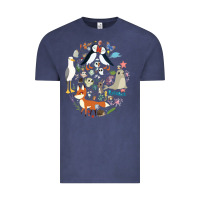 Vintage Denim Puffin Rock gift for fans puffin rock characters Vintage Tee - ArtChic