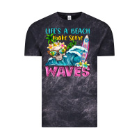 Cloud Black Life's a beach make some waves Vintage Tee - NancyCooperArtShop