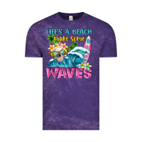 Cloud Purple Life's a beach make some waves Vintage Tee - NancyCooperArtShop