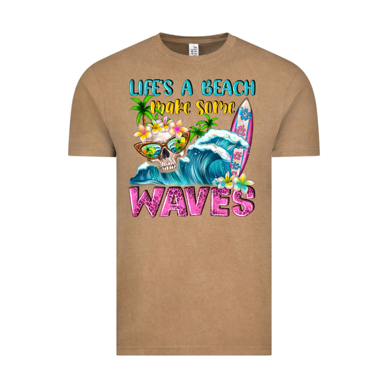 Life's A Beach Make Some Waves Vintage Tee by NancyCooperArtShop | Teevron
