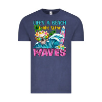 Vintage Denim Life's a beach make some waves Vintage Tee - NancyCooperArtShop