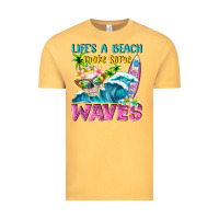 Vintage Mustard Life's a beach make some waves Vintage Tee - NancyCooperArtShop