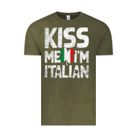 Vintage Olive Kiss Me I'm Italian Vintage Tee - ArtChic