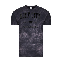 Cloud Black Surf City North Carolina Nc Vintage Sports Design Black Prin Vintage Tee - StudioElite