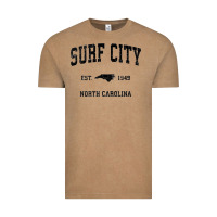 Surf City North Carolina Nc Vintage Sports Design Black Prin Vintage Tee | Teevron