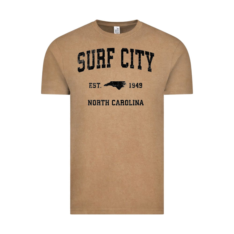 Surf City North Carolina Nc Vintage Sports Design Black Prin Vintage Tee by StudioElite | Teevron