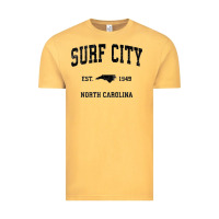 Vintage Mustard Surf City North Carolina Nc Vintage Sports Design Black Prin Vintage Tee - StudioElite