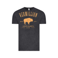 Vintage Black vermillion south dakota bison distressed design t shirt Vintage Tee - StudioElite