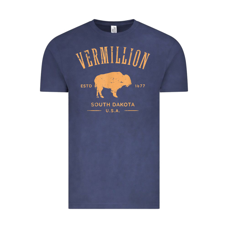 Vermillion South Dakota Bison Distressed Design T Shirt Vintage Tee by StudioElite | Teevron