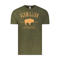 Vintage Olive vermillion south dakota bison distressed design t shirt Vintage Tee - StudioElite