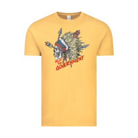 Vintage Mustard trust the government skull native american chief native t shirt Vintage Tee - StudioElite