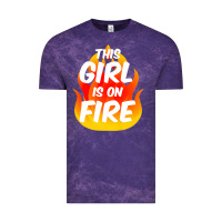 Cloud Purple This Girl Is On Fire Fierce Lady Woman Power Go Girls Fiery Vintage Tee - StudioElite