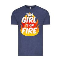 Vintage Denim This Girl Is On Fire Fierce Lady Woman Power Go Girls Fiery Vintage Tee - StudioElite