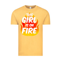 Vintage Mustard This Girl Is On Fire Fierce Lady Woman Power Go Girls Fiery Vintage Tee - StudioElite