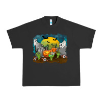 Pigment Black Cemetery with Ghost Cats Urban Heavy Tee - texasbilliewilder