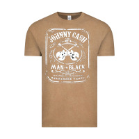 Vintage Coffee johnny cash man in black Vintage Tee - StudioElite
