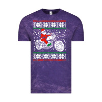 Cloud Purple santa ridin motocycle Vintage Tee - StudioElite