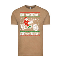Vintage Coffee santa ridin motocycle Vintage Tee - StudioElite