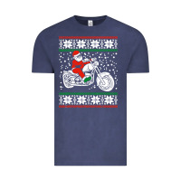 Vintage Denim santa ridin motocycle Vintage Tee - StudioElite